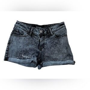 Express black acid wash low rise jean shorts 4 80s